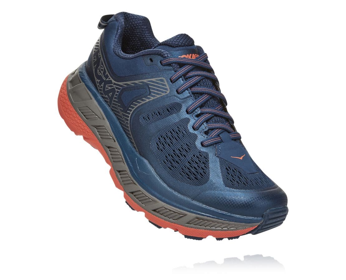 Hoka One One Stinson Atr 5 Philippines - Ladies Trail Running Shoes - Blue / Coral | EI5281049